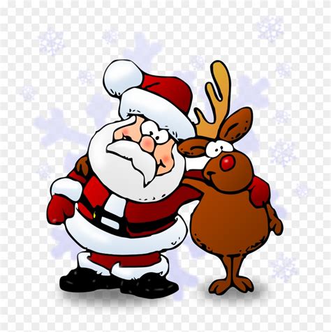 1385678152 Santa And Rudolph Cartoon Free Transparent Png Clipart