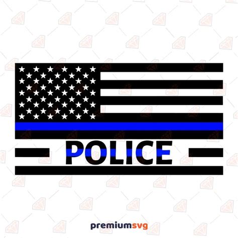 Police Flag Svg Thin Blue Line Flag Svg Cut File Premiumsvg