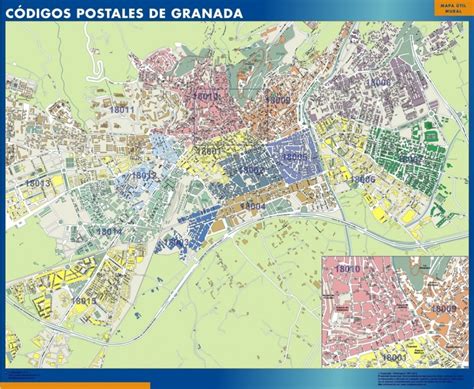Granada Codigos Postales Mapa Magnetico Netmaps Mapas De España Y Del Mundo