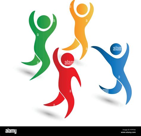 Teamwork Friendship People Logo Design Illustration Stock Vector Image