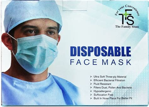 Pdc 3 ply face mask surgical disposable 50 masks box. TFS DISPOSABLE 3 PLY SURGICAL FACE MASK WITH EAR LOOPS ...