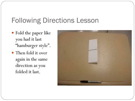 Ppt Following Directions Lesson Powerpoint Presentation Free