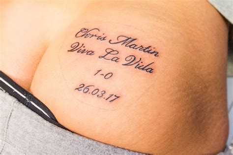 Here are 11 pop songs that sing about tattoos. Scotland fan honours pledge to get Coldplay song title ...