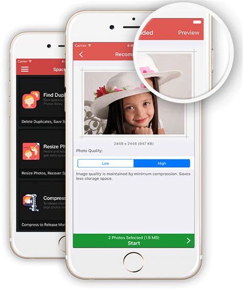 Image size gives you the option of saving, emailing, printing or sharing the final image. Space Reviver iOS App - Speed Up & Clean Up iPhone, iPad
