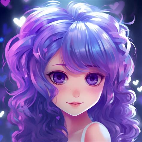 Premium Ai Image Anime Girl With Purple Hair And Blue Eyes