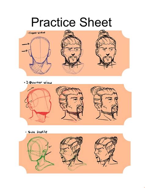 Drawing Reference Sheet For Beginners Side Face Drawing Drawing