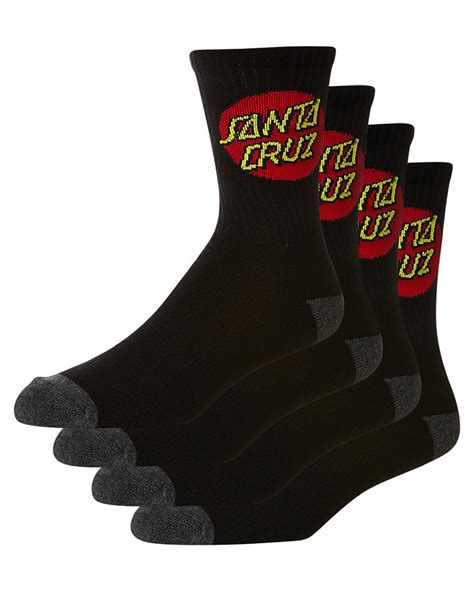 Santa Cruz Youth Socks 4 Pack Black Sc Yznc011 Famous Rock Shop