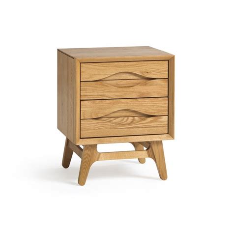 Ellipse Natural Solid Oak 2 Drawer Bedside Table Oak Furniture Store