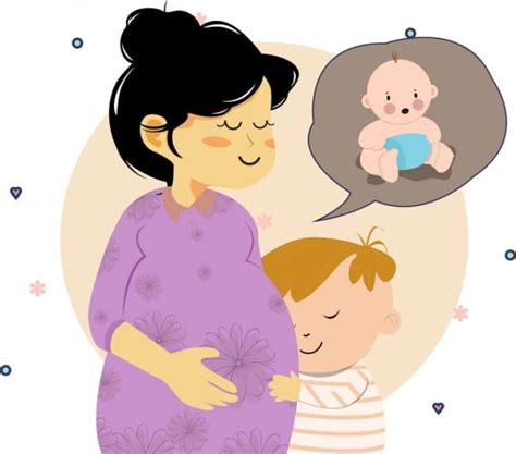 Maternidad Dibujo Mujer Embarazada Bebé Iconos Dibujos Animados De