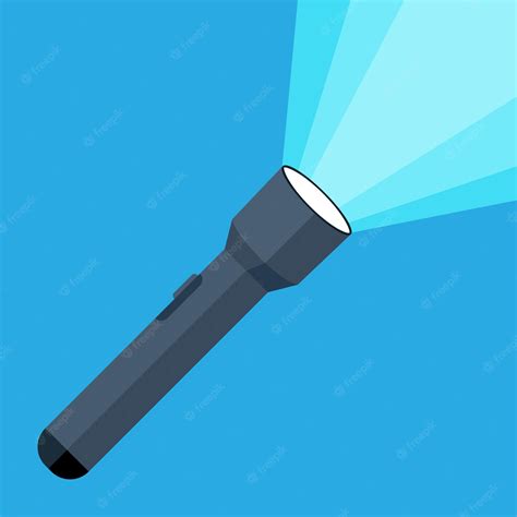Premium Vector Flashlight With A Bright Beam Pocket Flashlight