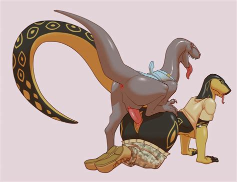Rule 34 2018 Anthro Anthro On Feral Dinosaur Duo Female Female On Feral Feral Fuzzamorous Male