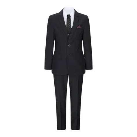 Boys 3 Piece Black Tailored Fit Complete Suit Classic Wedding Mourning