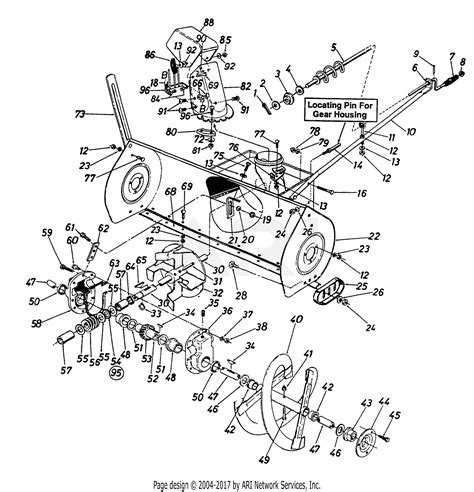 Mtd 190 831 000 1994 Parts Diagram For Snow Thrower Attachment Part 1