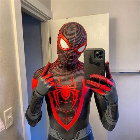 Spider Man Miles Morales Cosplay Costume Large Ships Next Day