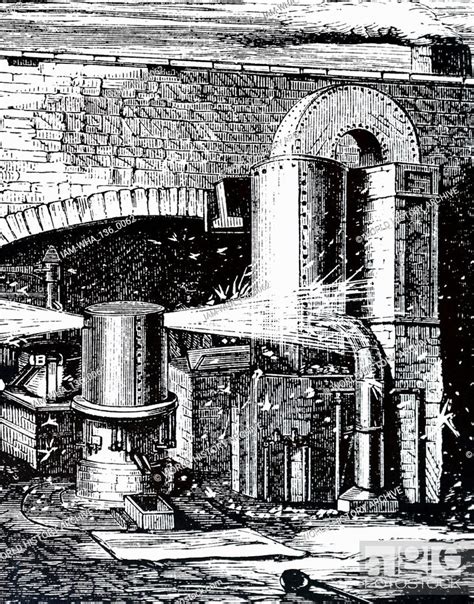 An Engraving Depicting The Bessemer Process For The Mass Production Of