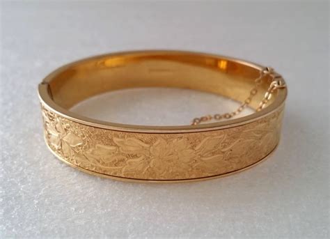 Winard 12kt Gold Filled Floral Hinged Bracelet Catawiki