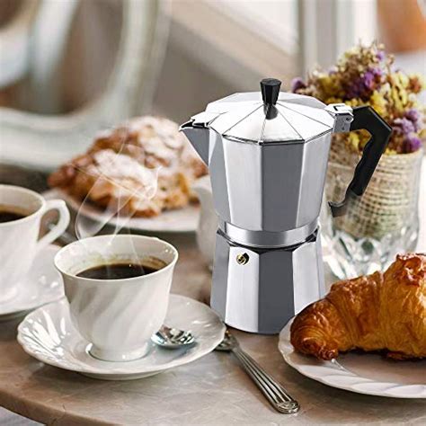 Vinekraft Moka Pot Espresso Maker ‎aluminium Stovetop Coffee Maker 6