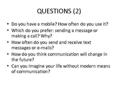 Modern Means Of Communication Questions 1