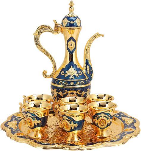 Vintage Turkish Coffee Pot Set Royal Afternoon Tea Set Metal Turkish