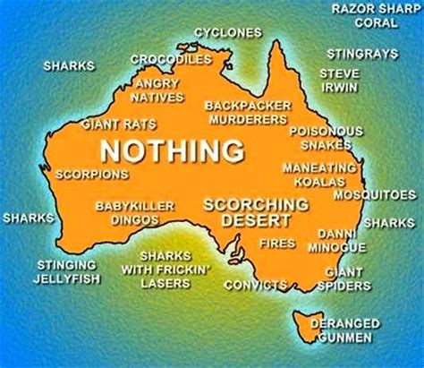 Australia Map Of Dangers Australia Map Of Dangers Therein