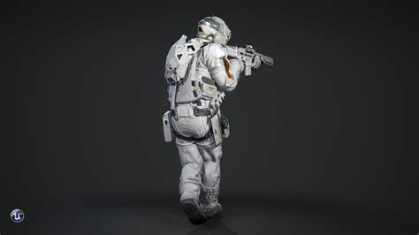 3d model scifi space soldier vr ar low poly cgtrader