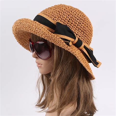 Fashionable Women Summer Straw Sun Hat Roll Brim Sunscreen Cap Wide