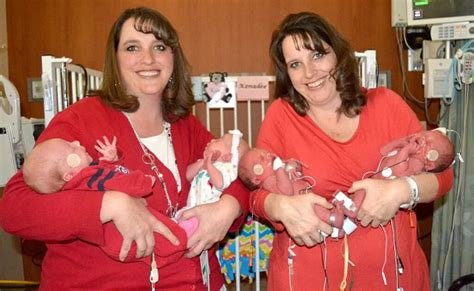 the wonderful coincidence of two twin sisters from utah welcoming their second set of twins