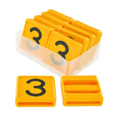 Number block 3 (10pcs. in box) yellow (48x46mm) | Hanskamp