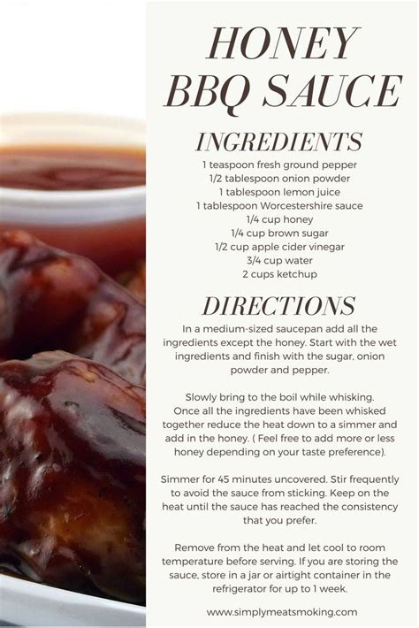 The Recipe For Honey Bbq Sauce Is Shown Here