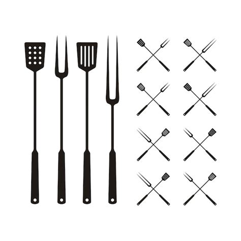 Premium Vector Spatula And Fork For Bbq Grill Barbeque Logo