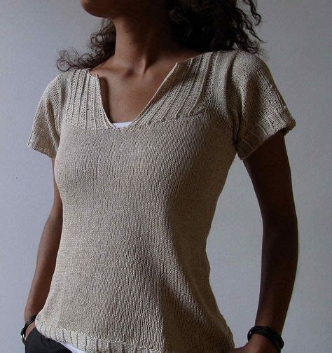 Free Knitting Pattern For Tee Top With Short Sleeves And The Knit