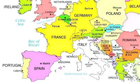 Digital Modern Map Of Europe Printable Download Large And