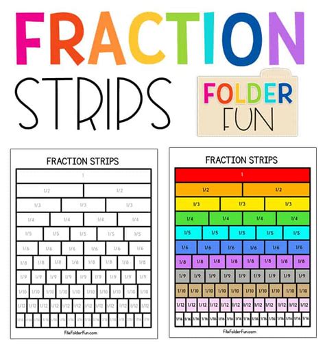 Equivalent Fraction Strips Printable