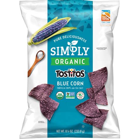 simply tostitos organic blue corn tortilla chips 8 25 oz bag