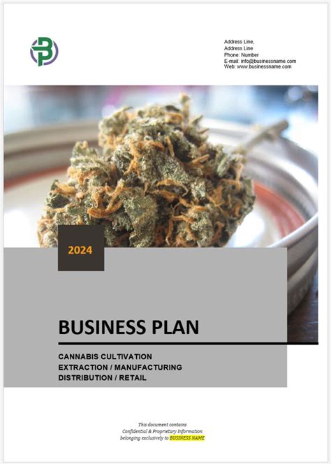 Vertically Integrated Cannabis Business Plan Template Business Plan