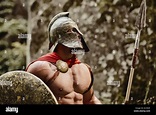 Strong Roman warrior on nature Stock Photo - Alamy