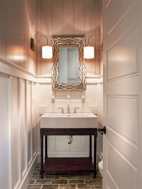 Lowcountry Style Southern Style Wood Floor Bathroom Guest Bathroom