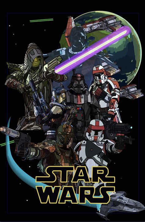Artstation Star Wars Old Republic Fan Movie Poster Vector Drawn