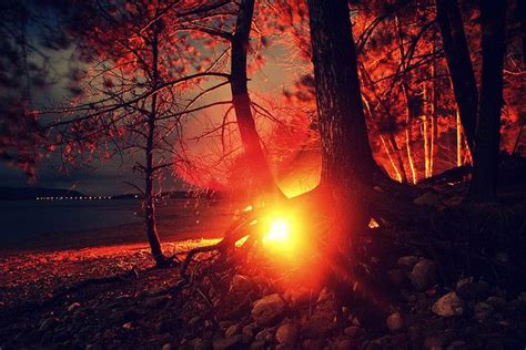 Fire Night Nature Travel Aesthetic Beautiful Sunset