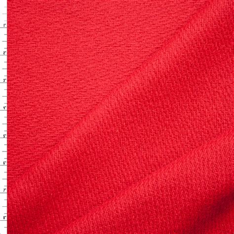 Cali Fabrics Red Twill Weave Brushed Wool Coating Fabric By The Yard