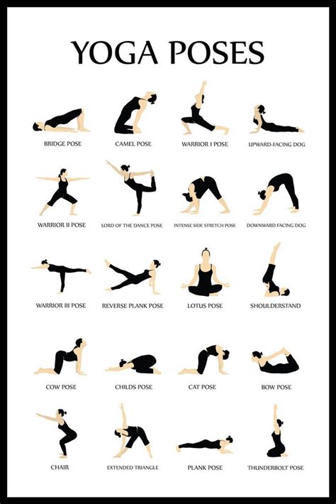 printable yoga poses chart customize and print