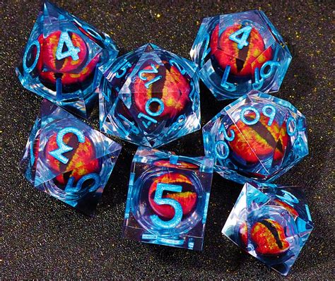 Beholder S Eye Liquid Core Dnd Dice Set For D D Gifts Liquid Core D6 D20 Dice Dragon Eye