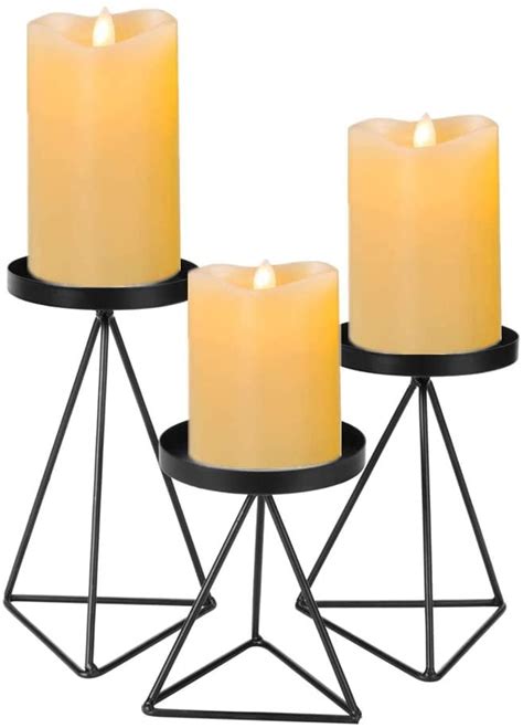 Black Candle Holders Set Of Metal Candle Holders For Pillar Candles