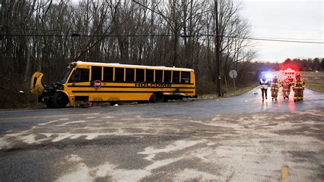 Truck Overturns After Hitting School Bus In S Harrison