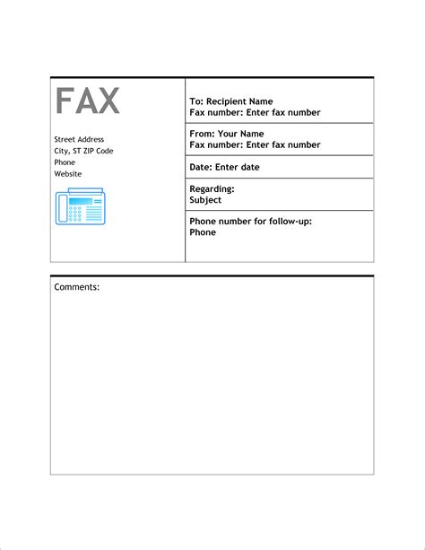 Fax Cover Page Template Word