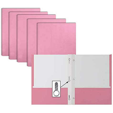 Pink Paper 2 Pocket Folders With Prongs 50 Pack By Better Office