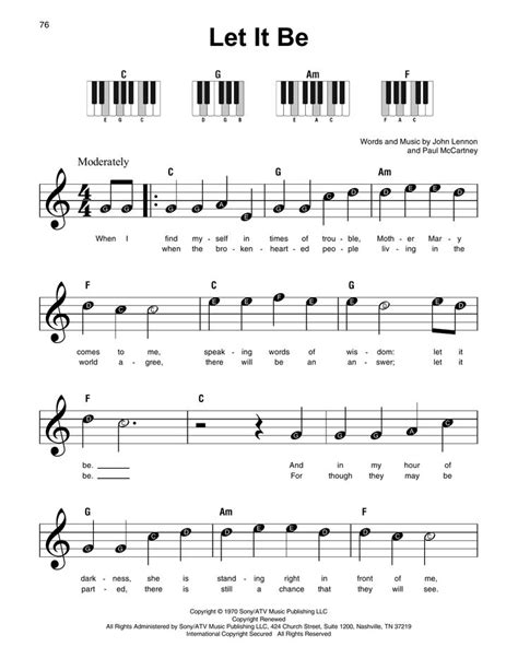 Explore more searches like easy piano sheet music with numbers. Let It Be Sheet Music | The Beatles | Super Easy Piano ...