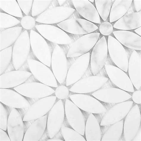 Carrera Daisy Flower 12 X 12 Natural Stone Mosaic Sheet Tile
