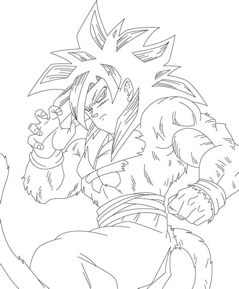Dibujos De Goku Fase 3 Para Colorear Goku Super Como Sayayin Fase 3