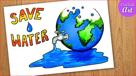 Easy Drawing For Water Conservation Save Earth Save Water Drawing